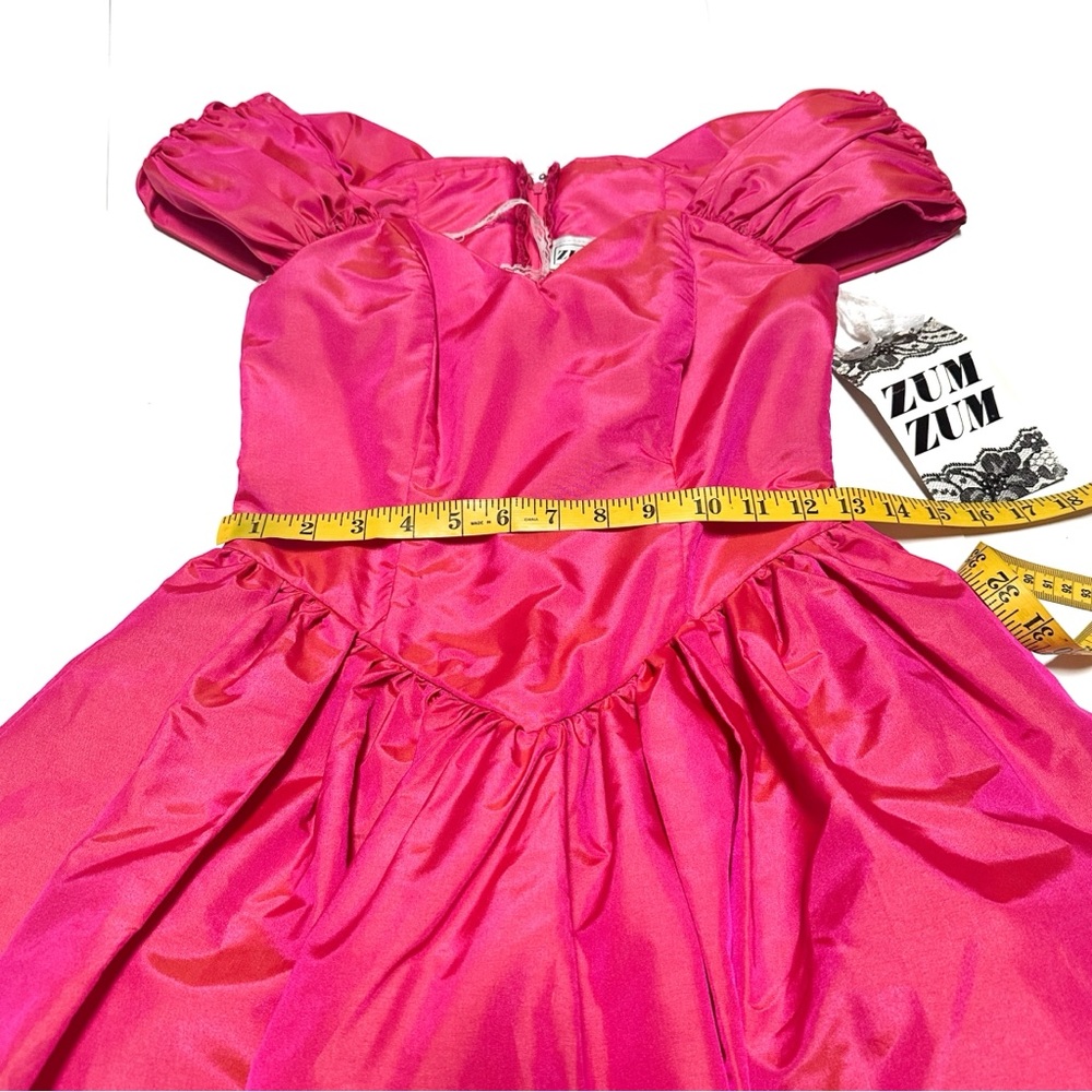 Deadstock Vintage 1980s Prom Dress Barbie Pink Colorshift Off-Shoulder Gown NWT - Picture 8 of 14